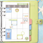 This is an image a planner with some of the stickers cut out using the xTool M1 machine.