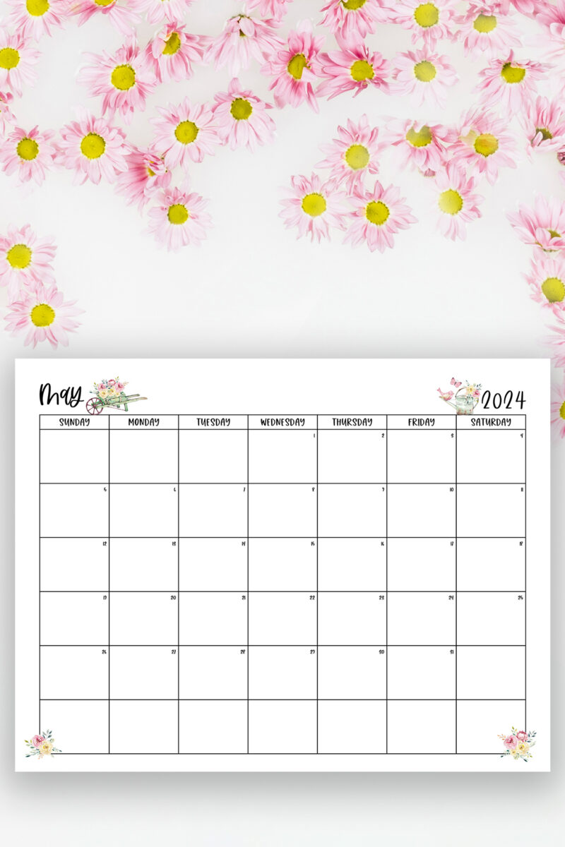 Free 2024 Printable Calendar with Monday and Sunday Start