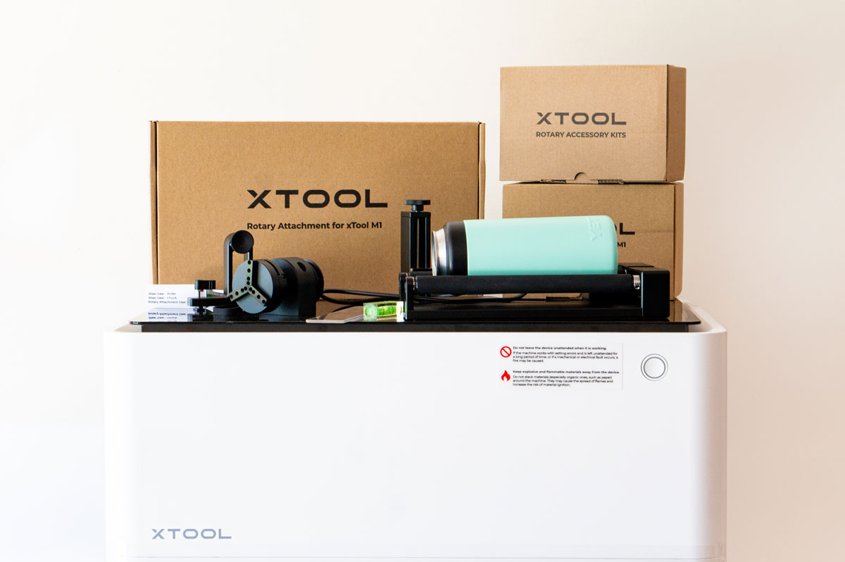 This image shows the xTool M1 with the RA2Pro.