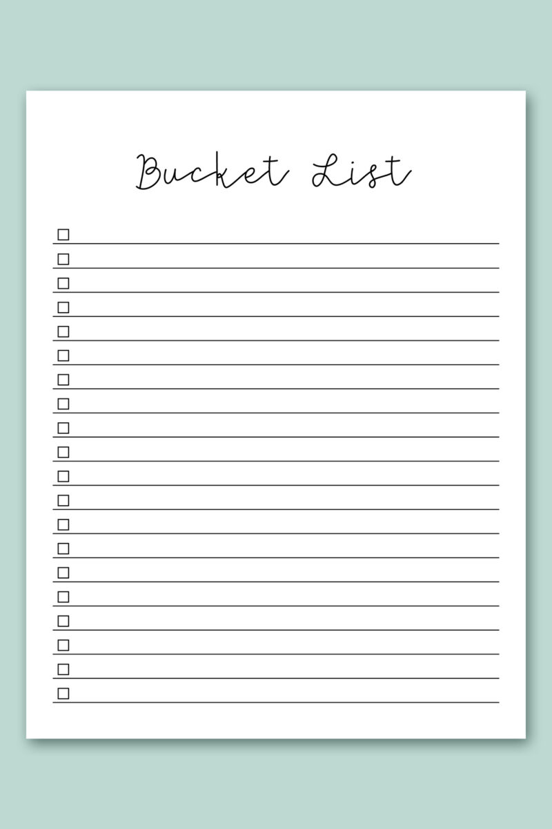 Free bucket list printable templates summer travel etc 
