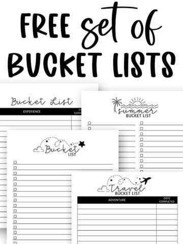 At the top it says free set of bucket lists. Below that are some examples of the free bucket list printables.