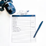 This image shows one of lists from the free bucket list printable set. This one is the travel bucket list printable with a pretty star design.