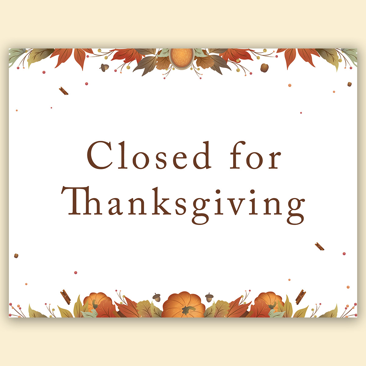 Free Printable Closed & Open for Thanksgiving Signs