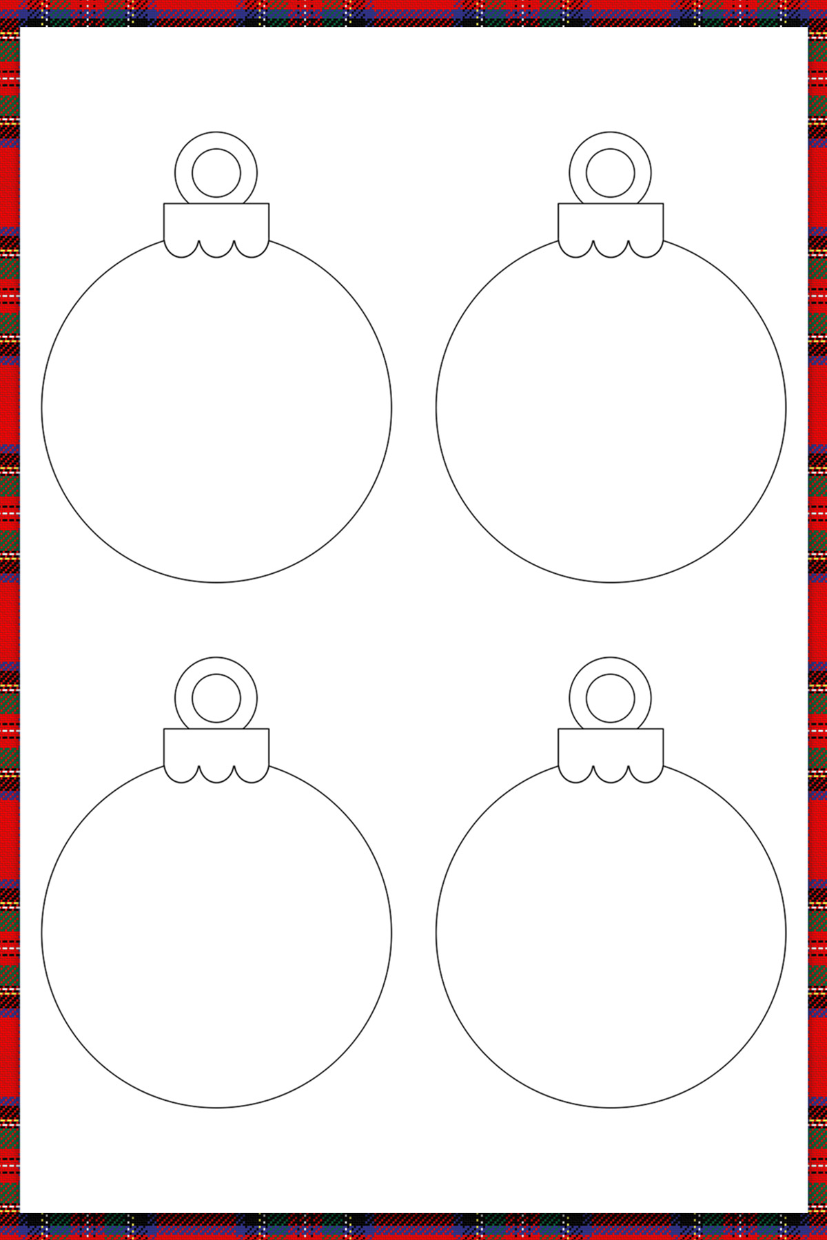 This image is of some of the free Christmas ornaments printable pages you can download at the end of this blog post.