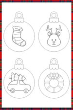 Free Printable Christmas Ornaments for Coloring
