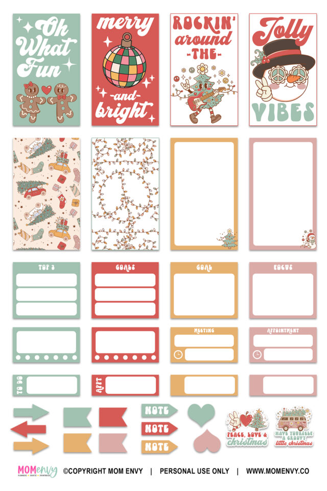 Free Digital &amp; Printable Christmas Stickers Download