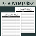 Promotional Pinterest graphic with bold hand-lettered text reading ‘Free Printable & Digital: 27 Goals and 27 Adventures for 2027,’ featuring both printable sheets.