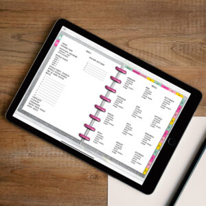 This image shows the free digital planner you can get in this post.