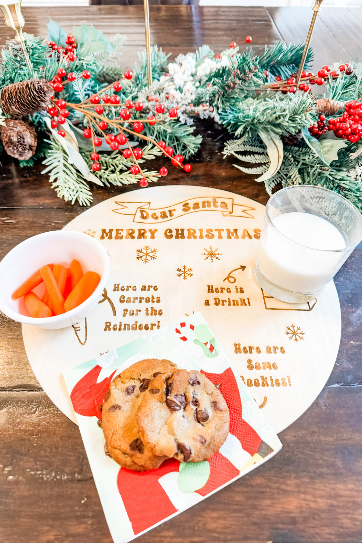 This is an image of a Santa cookie tray using the free Santa tray SVG you can get in this post.
