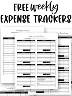 At the top it says free weekly expense trackers. Below that are some of the free weekly expense tracker printables.