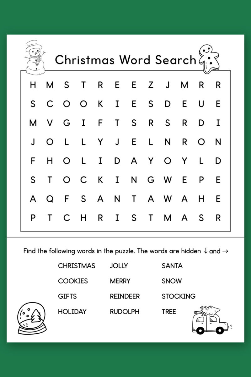 christmas word find printable free example 6 Mom Envy