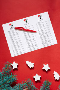 This image shows one of the free Christmas Scattergories printable pages.