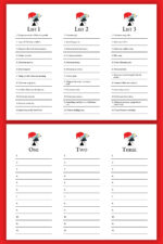 Free Christmas Scattergories Printable Game Set