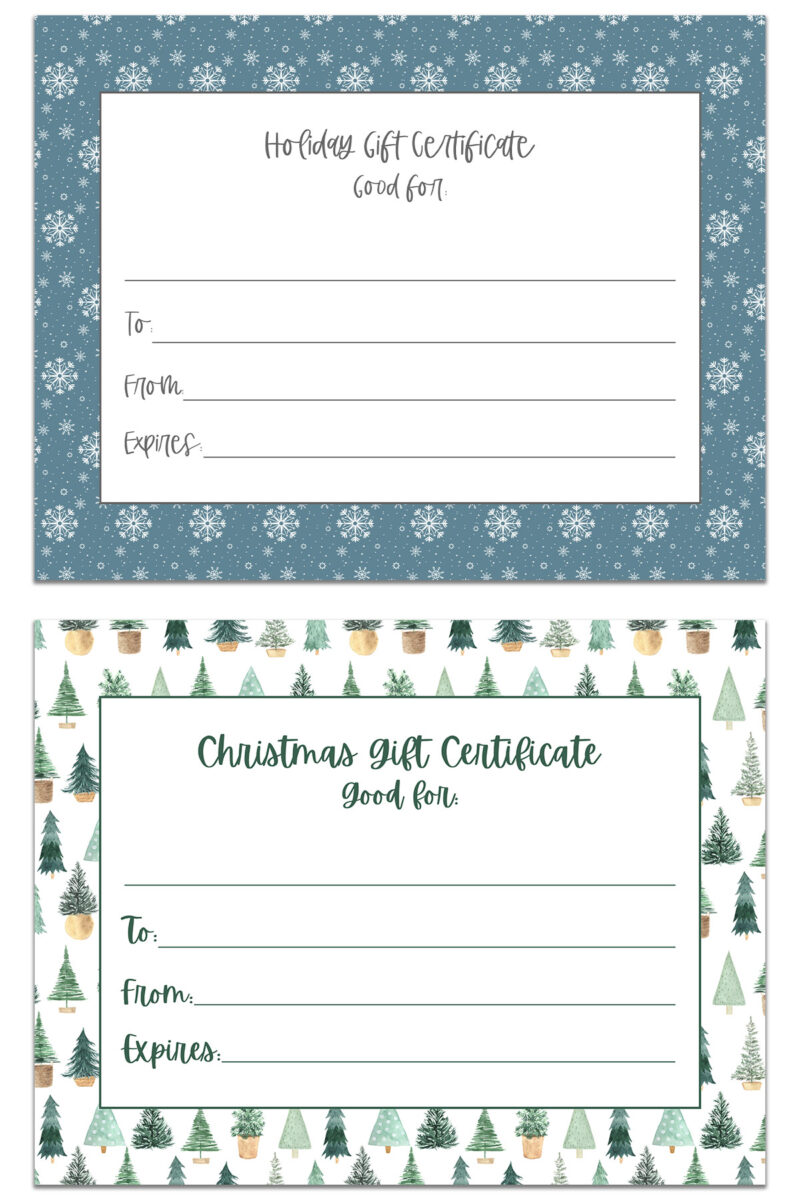 free printable christmas certificates for gifts example 4 Mom Envy