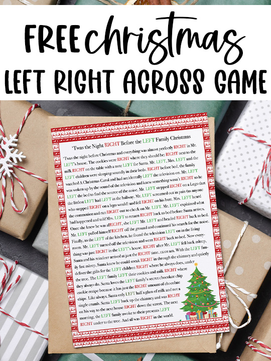 FREE Left Right Across Christmas Game Printable (2 Options!) - Leap of  Faith Crafting