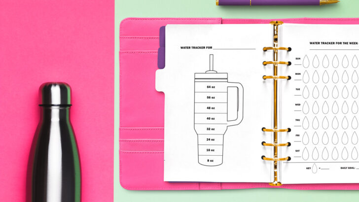Free Printable & Digital Water Tracker Template Set