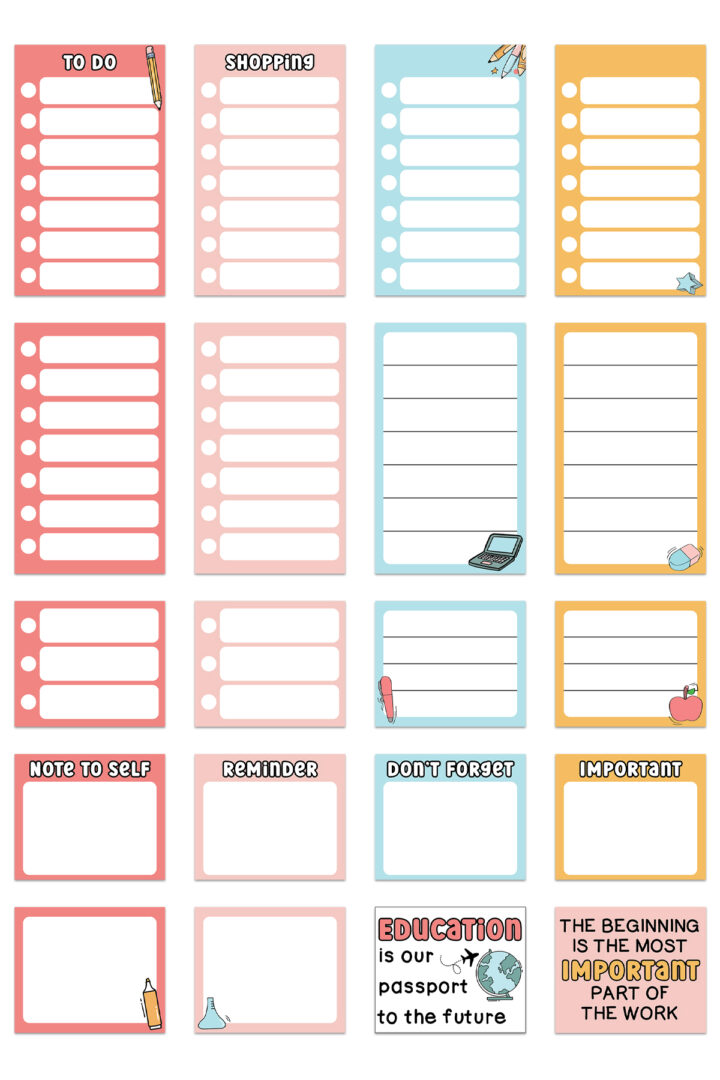 Free Back to School Planner Stickers: Printable &amp; Digital