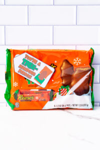 This is one of the free Christmas treat gift tags you can download in this post. It says, You’re a Tremendous Teacher. This version of the tag features the Reese’s Peanut Butter Tree. The tag is attached to a pack of Reese’s Peanut Butter trees.