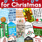 At the top it says 15 free printable gift tags for Christmas. Below that are examples of the free printable Christmas treat gift tags you can get in this post.
