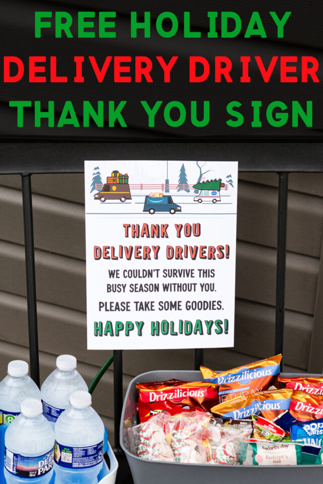 Free Printable Thank You Delivery Drivers Sign for Snacks Free Printable Thank You Delivery Drivers Sign for Snacks