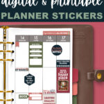 Promotional graphic with the heading &ldquo;Free Book Digital & Printable Planner Stickers,&rdquo; showing a planner layout filled with cozy book-themed stickers.