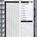 Close-up of the dream tracker inside a discbound planner, showing the full grid, key checkboxes, and spacious notes area.