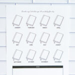 Collage of multiple reading challenge printables including book-tracking pages, alphabet challenges, monthly trackers, and numbered book icons.