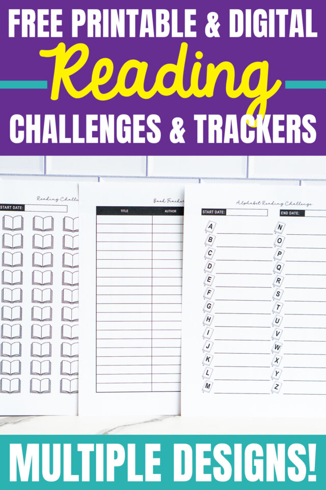 Free Reading Challenge & Book Tracker Printables