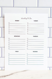 Three-column to-do list printable labeled Must Do, Should Do, and Could Do.