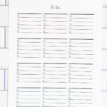 Full-page printable to-do list featuring multiple rows of tasks with checkbox circles.